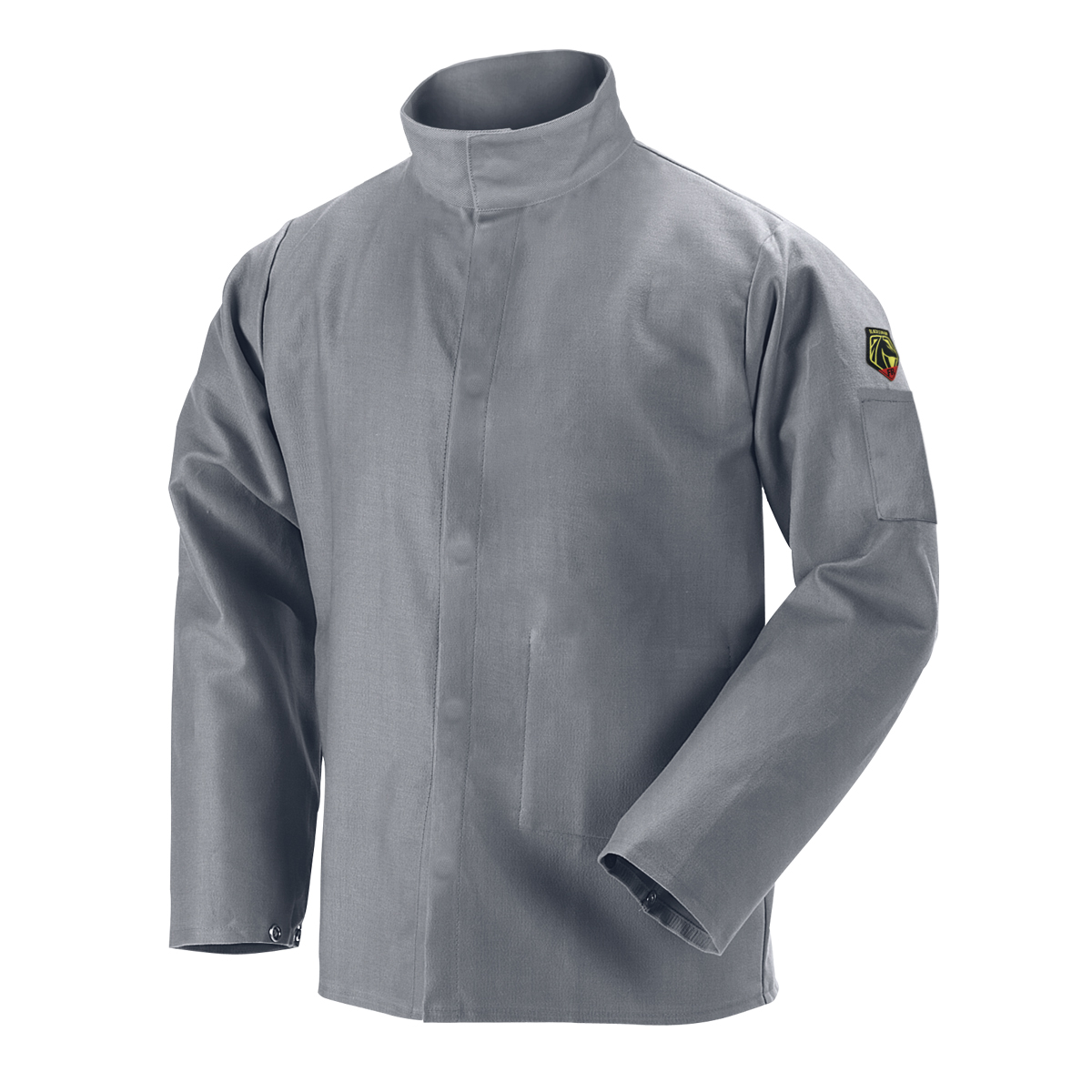 Picture of Black Stallion JF2220-GY 9 OZ DELUXE FLAME RESISTANT COTTON WELDING JACKET - NFPA 2112, NFPA 70E